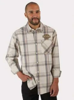 Harley-Davidson Hemd Classic Bar & Shield Karo Off-white 7 Harley-Davidson Hemd Classic Bar & Shield Karo Off-white -Motorradzubehör 96643 23vm 31