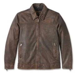 Harley-Davidson Lederjacke Gas & Oil Braun