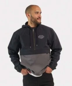 Harley-Davidson Essential Colorblock Anorak Schwarz/grau -Motorradzubehör 97441 23vm 31