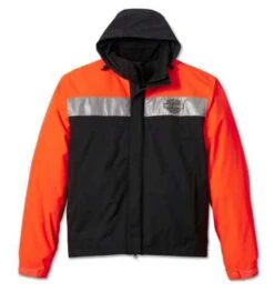 Harley-Davidson Regenjacke Full Speed II Schwarz/orange