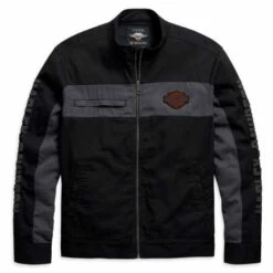 Harley-Davidson Canvas Jacke Colorblock Schwarz/grau