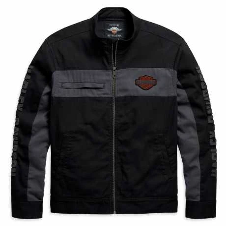 Harley-Davidson Canvas Jacke Colorblock Schwarz/grau 3 Harley-Davidson Canvas Jacke Colorblock Schwarz/grau