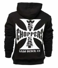 West Coast Choppers Iron Cross Zip Hoodie, Schwarz -Motorradzubehör 987294 wcc2