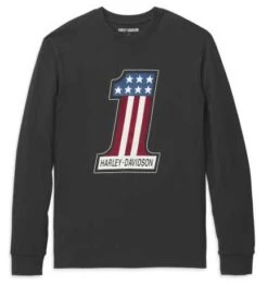 Harley-Davidson Longsleeve #1 Race Schwarz