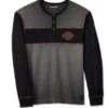 Harley-Davidson Henley Shirt Iron Bond Grau/schwarz