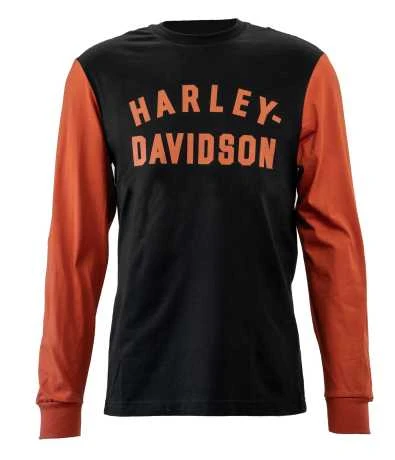 Harley-Davidson Longsleeve Staple Colorblock Schwarz/orange 3 Harley-Davidson Longsleeve Staple Colorblock Schwarz/orange