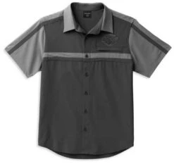 Harley-Davidson Kurzarmhemd Coolcore Bar & Shield Schwarz/grau