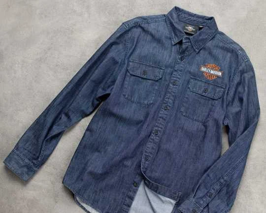 Harley-Davidson Jeanshemd Bar & Shield Blau 6 Harley-Davidson Jeanshemd Bar & Shield Blau – Bild 4
