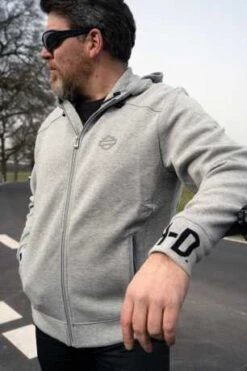 Harley-Davidson Zip Hoodie Rib-Knit Side Grau -Motorradzubehör 99093 20vh 41