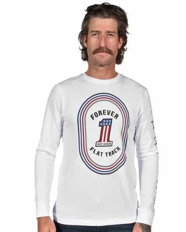 Harley-Davidson Longsleeve #1 Flat Track Weiß 5 Harley-Davidson Longsleeve #1 Flat Track Weiß – Bild 3