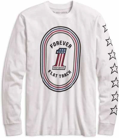 Harley-Davidson Longsleeve #1 Flat Track Weiß 3 Harley-Davidson Longsleeve #1 Flat Track Weiß