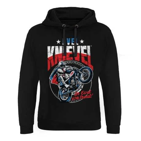 Evel Knievel Wheelie Epic Hoodie Schwarz 3 Evel Knievel Wheelie Epic Hoodie Schwarz