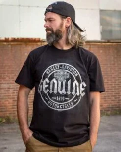 Harley-Davidson T-Shirt Gen Metal Plate Schwarz -Motorradzubehör r004379v 31