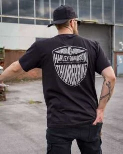 Harley-Davidson T-Shirt Banner Label Schwarz -Motorradzubehör r004385v 51