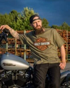 Harley-Davidson T-Shirt Bar & Shield Oliv Grün -Motorradzubehör r004529v 31
