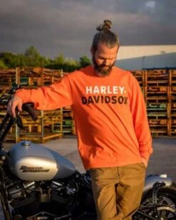 Harley-Davidson Longsleeve H-D Name Orange -Motorradzubehör r004541v 31