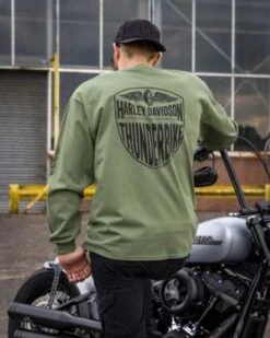 Harley-Davidson Longsleeve Bar & Shield 1 Oliv Grün -Motorradzubehör r004542v 41