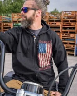 Harley-Davidson Zip Hoodie United Distess Schwarz -Motorradzubehör r004594v 31