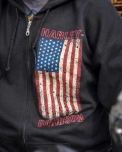 Harley-Davidson Zip Hoodie United Distess Schwarz -Motorradzubehör r004594v 41