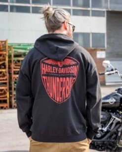 Harley-Davidson Zip Hoodie United Distess Schwarz -Motorradzubehör r004594v 51