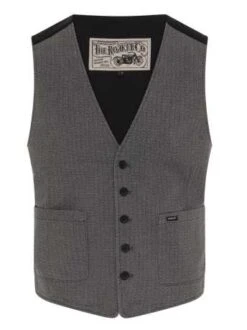 Rokker Tweed Weste Grau