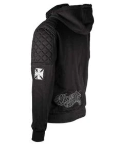 West Coast Choppers Zip Hoodie Por Vida Aramid Schwarz -Motorradzubehör wcc por vida zip hoodie1